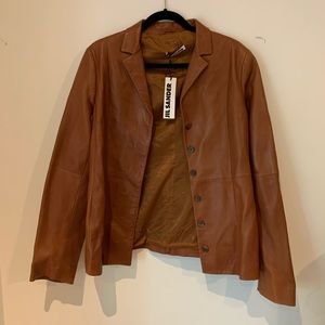 Jil Sander Brown leather jacket